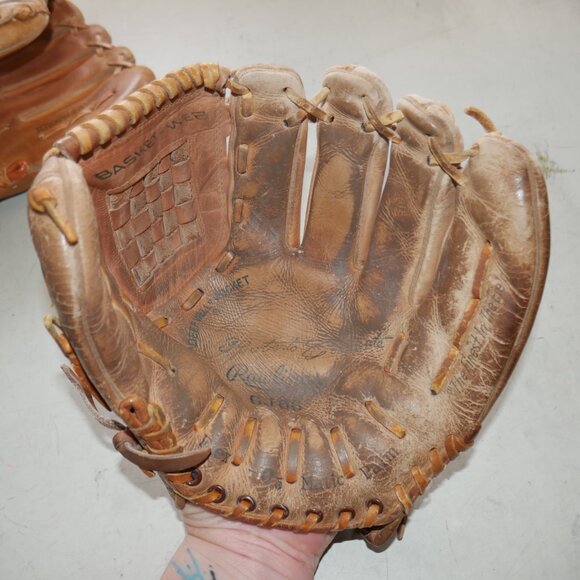 VTG Rawlings Roberto Clemente Baseball Glove GJ66 Leather RHT Baseball Mitt Rare - Picture 2 of 11